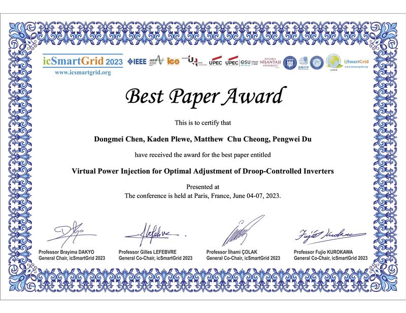 Best Paper Award for Our Team!